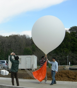 Launching of balloon-borne CO2 sonde