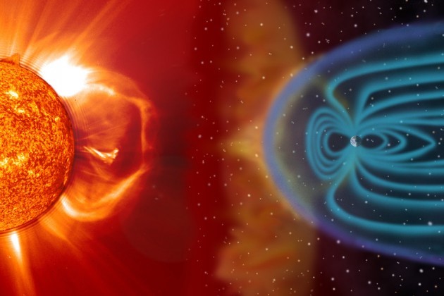 Sun-Earth connection（Credit: SOHO/LASCO/EIT NASA, ESA）